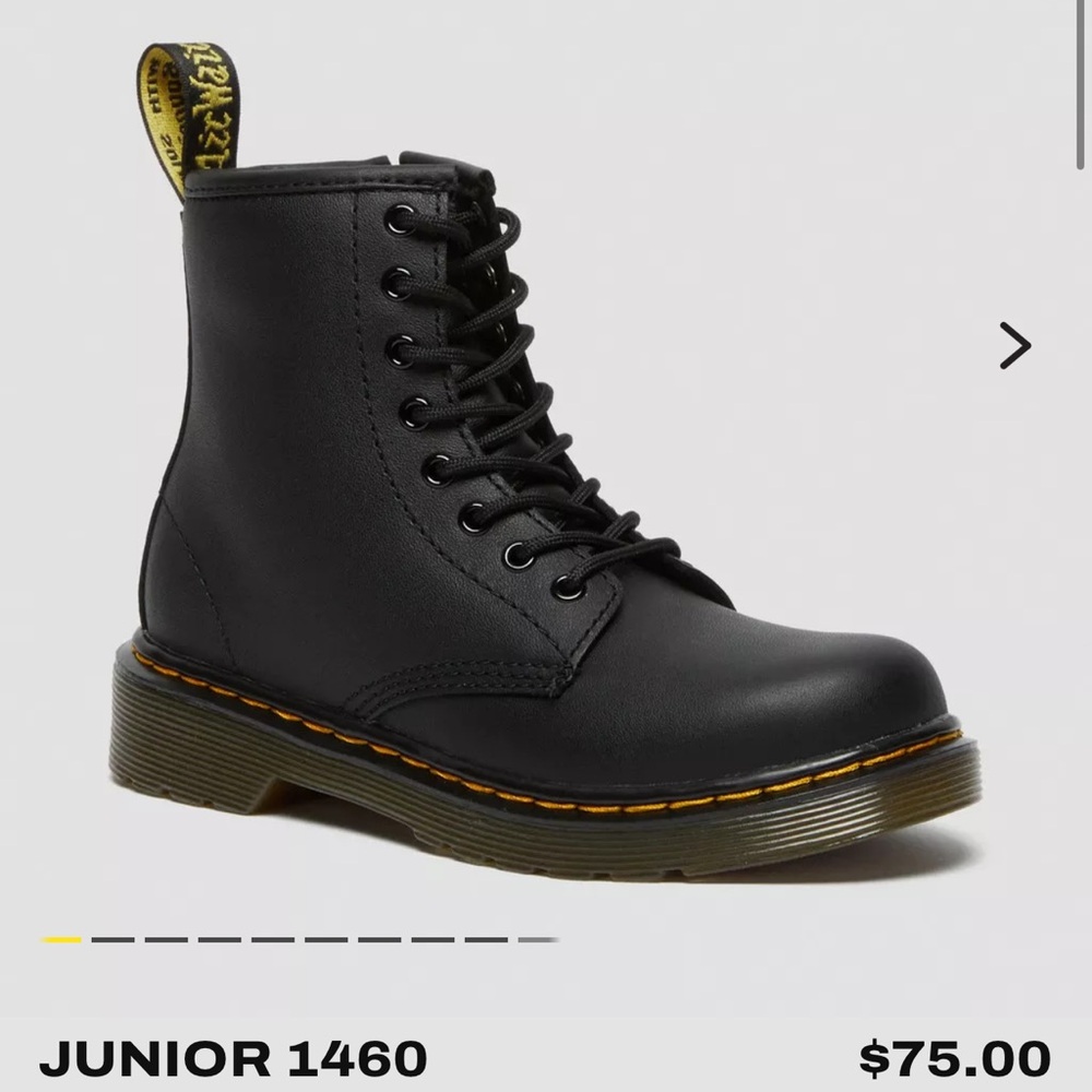 Dr. Martens Junior 1460 Black Leather Lace Up Boots